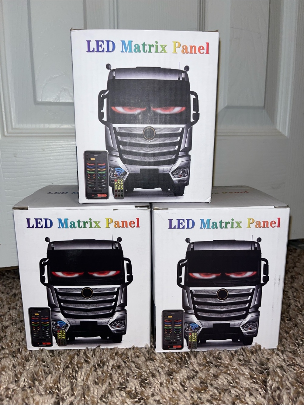 LED Matrix Panel Truck Eye Light - Black